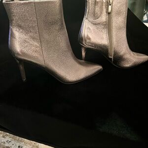 Steven New York Silver Ankle Boots